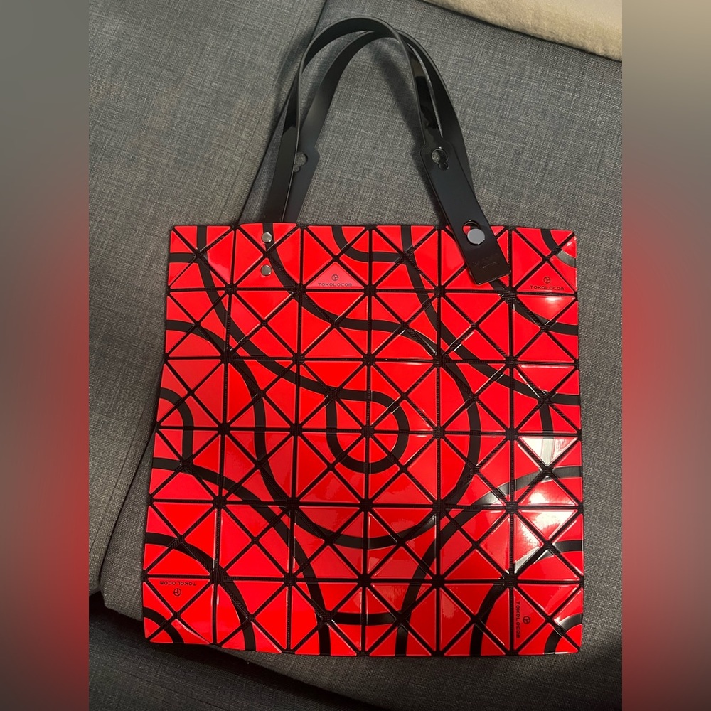Miyake Bao Bao limited edition red tote